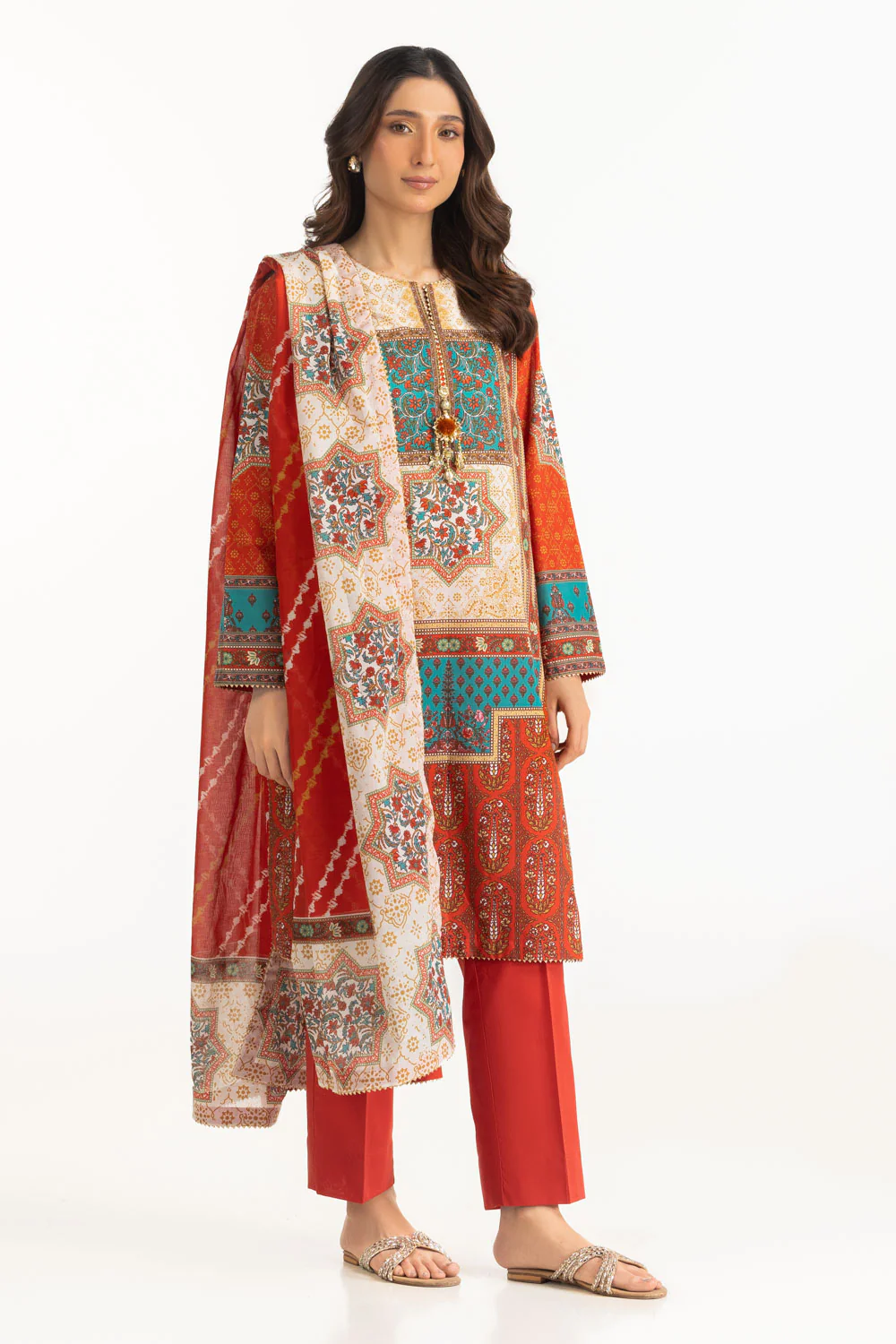 3PC Lawn Printed Suit - Image 4