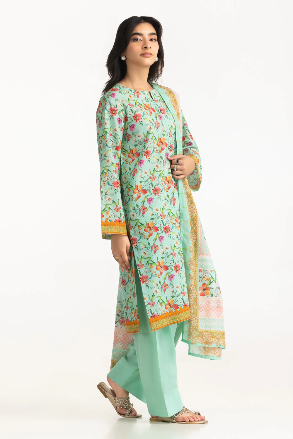 3PC Lawn Printed Suit - Image 4