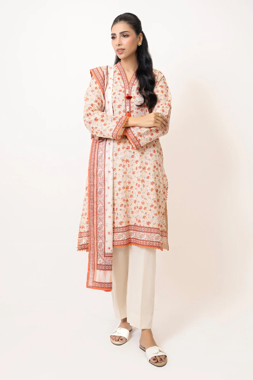3PC Lawn Printed Suit - Image 4