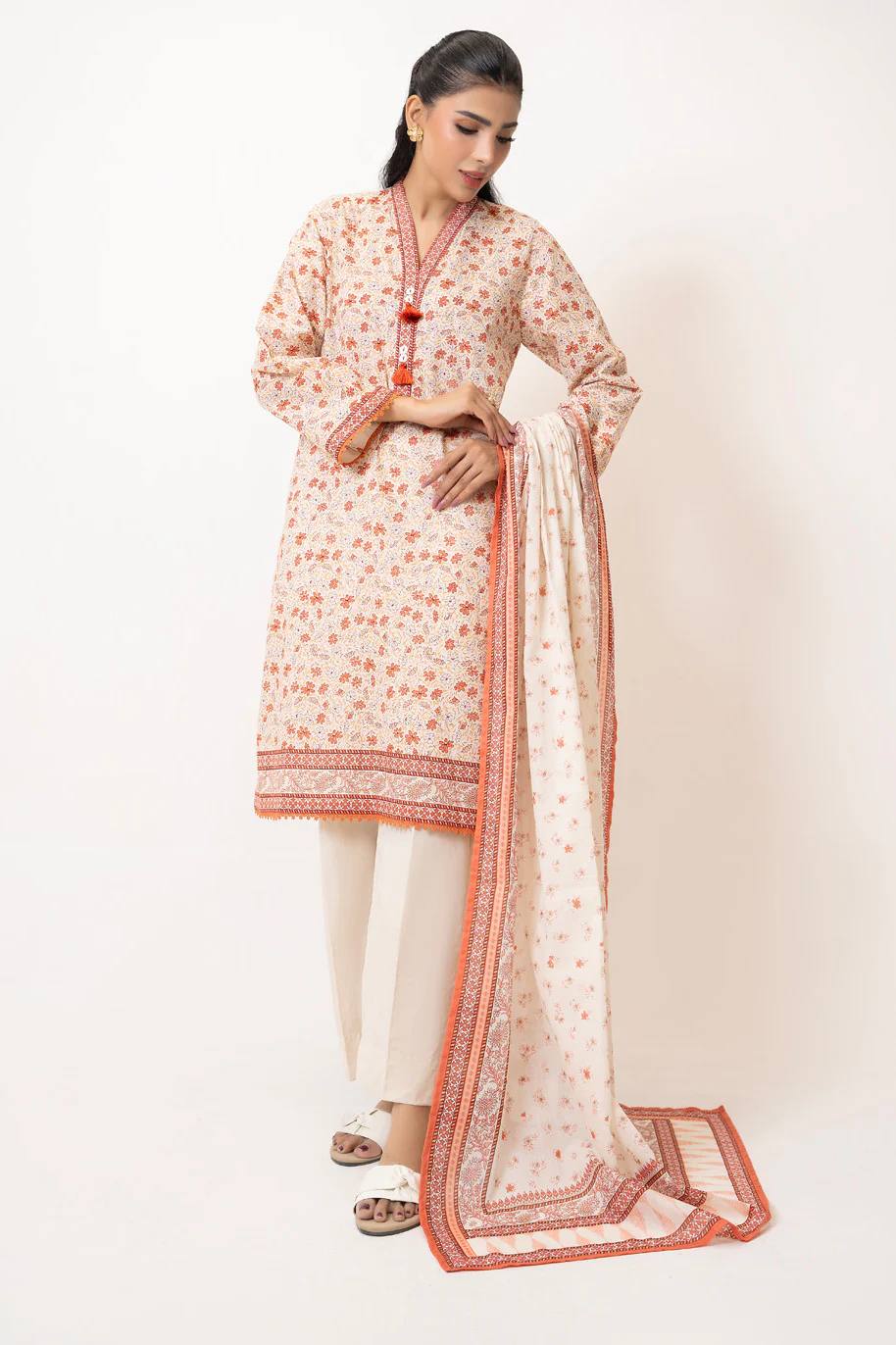 3PC Lawn Printed Suit - Image 5