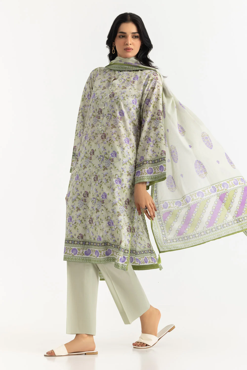 3PC Lawn Printed Suit - Image 4