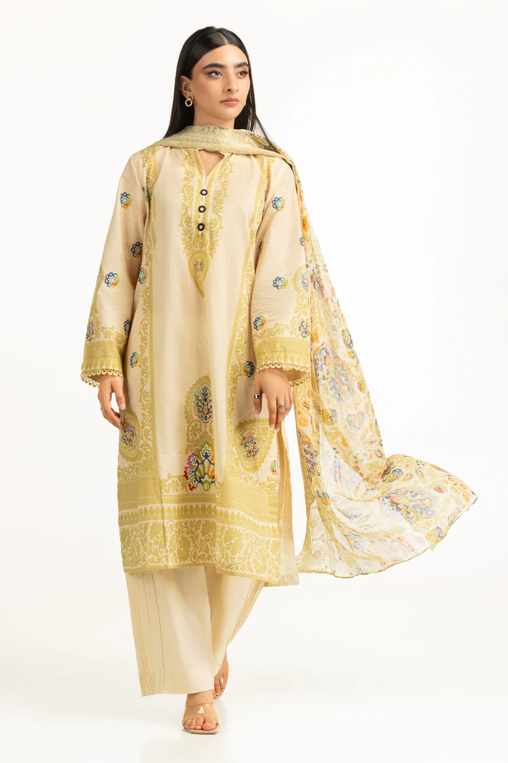3Pc Lawn Printed Suit - Image 3