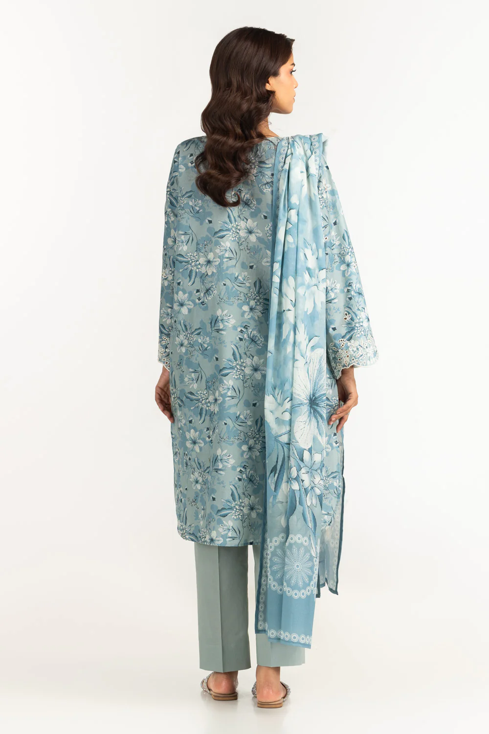 3PC Lawn Printed Suit With Embroidered - Image 6