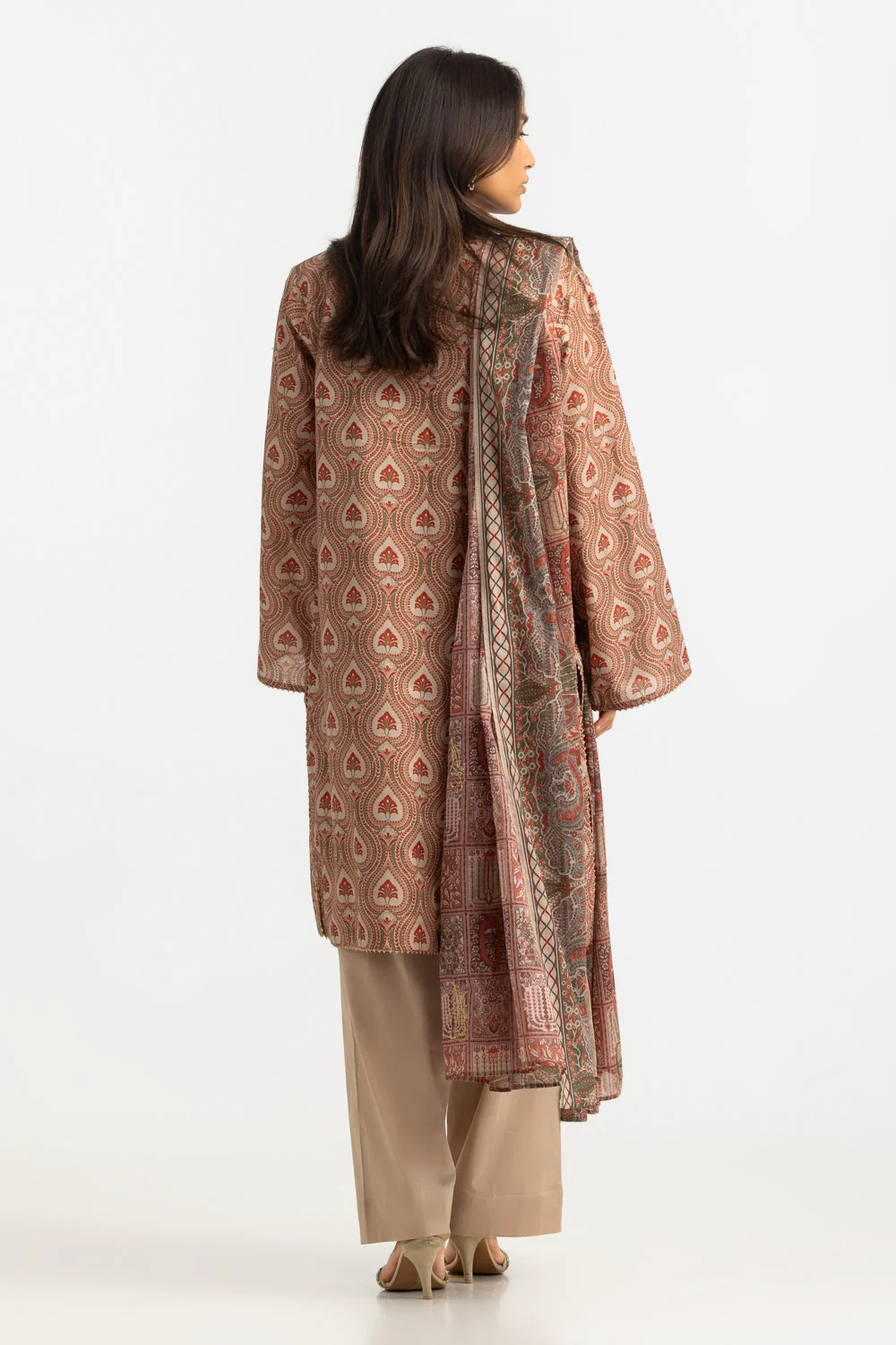3PC Lawn Printed Suit With Embroidered - Image 6