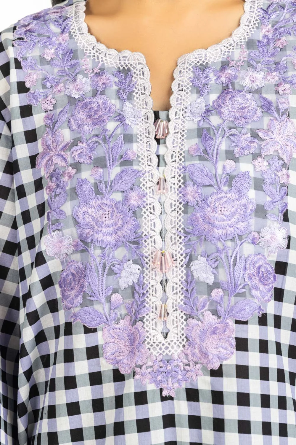 3PC Lawn Printed Suit With Embroidered - Image 2