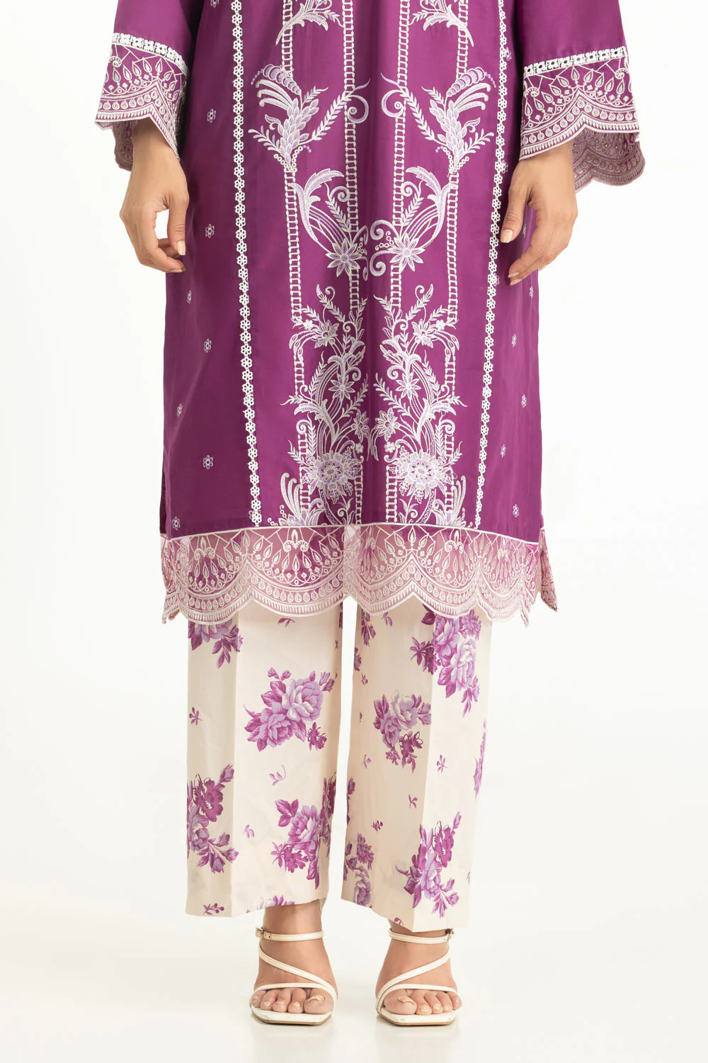 3PC Lawn Printed With Embroidered Suit - Image 7