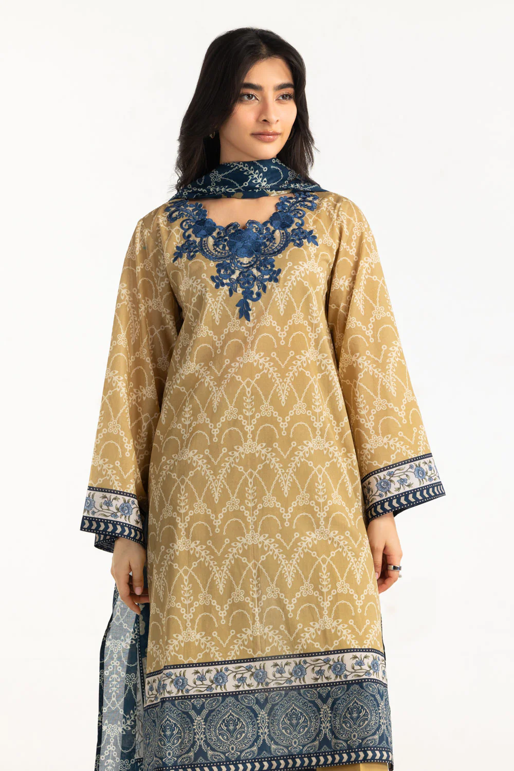 3PC Lawn Printed With Embroidered Suit - Image 4