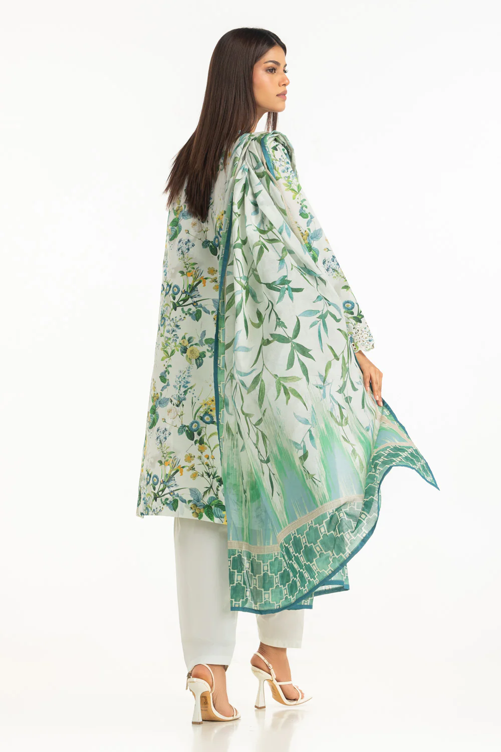 3PC Lawn Printed With Embroidered Suit - Image 6