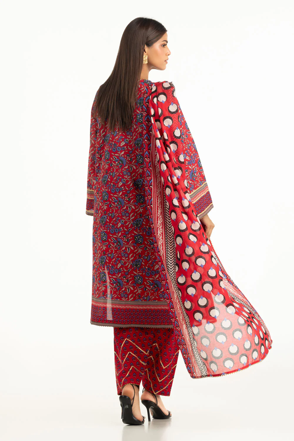 3PC Lawn Printed With Gota Embroidered Suit - Image 6