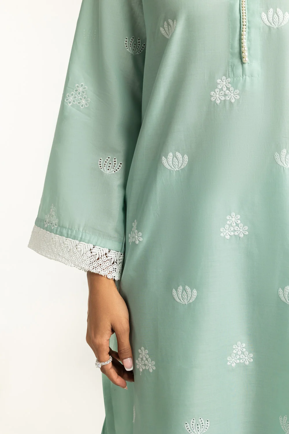 3PC Lawn Schiffli Embroidered Suit - Image 3