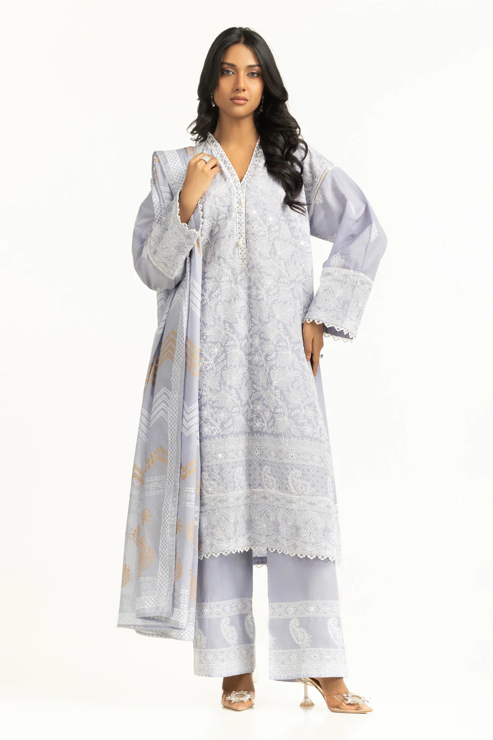 3PC Lawn Sequence Embroidered Suit