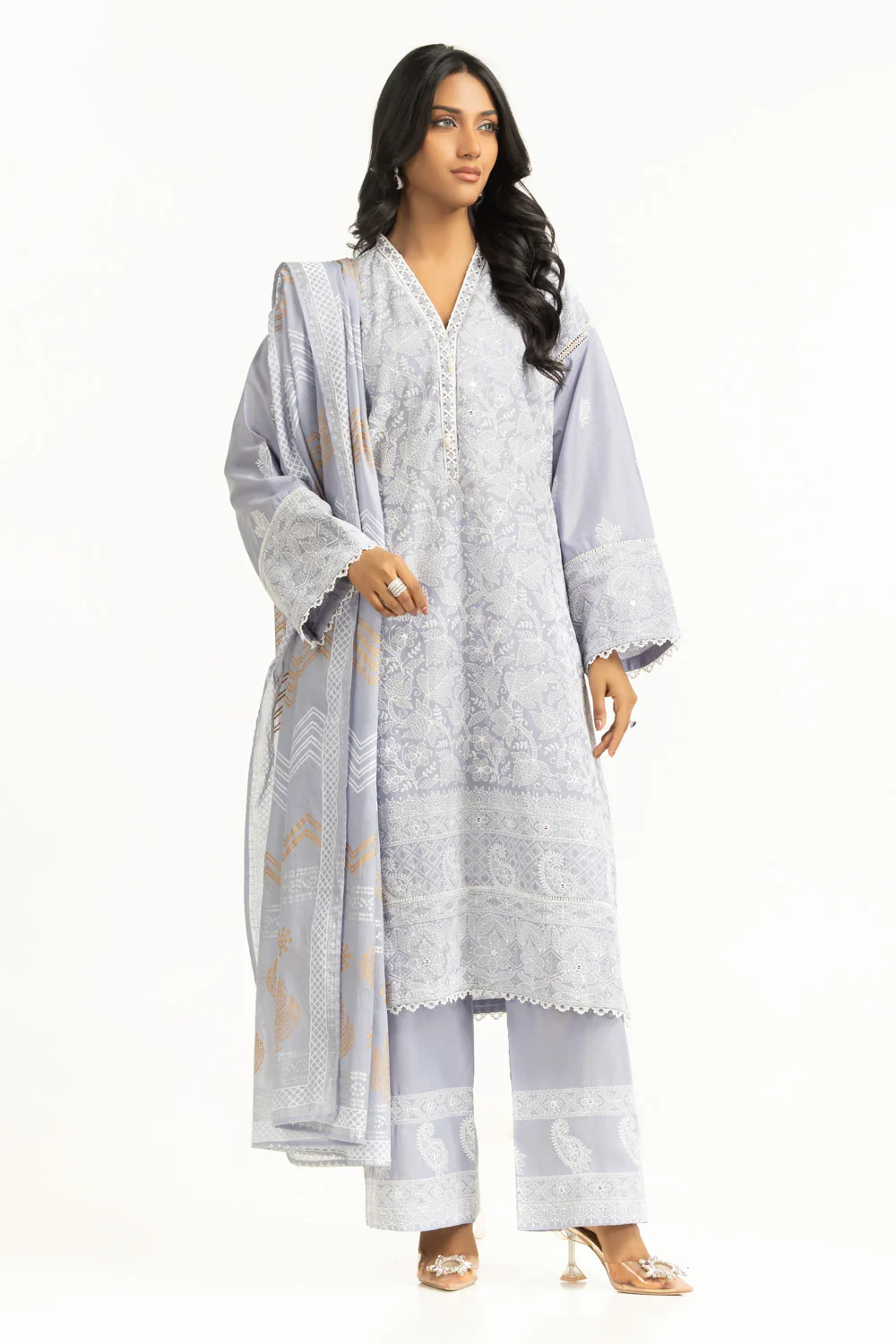 3PC Lawn Sequence Embroidered Suit - Image 2