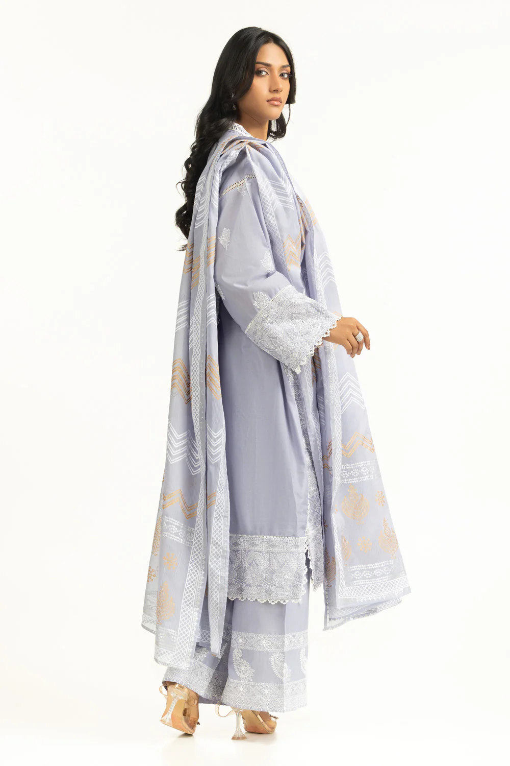 3PC Lawn Sequence Embroidered Suit - Image 4