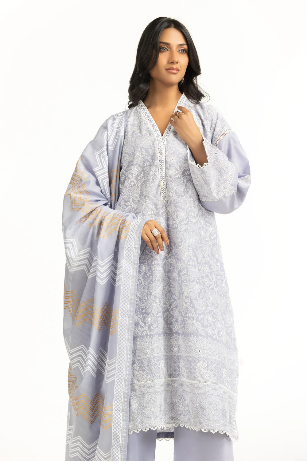 3PC Lawn Sequence Embroidered Suit - Image 7