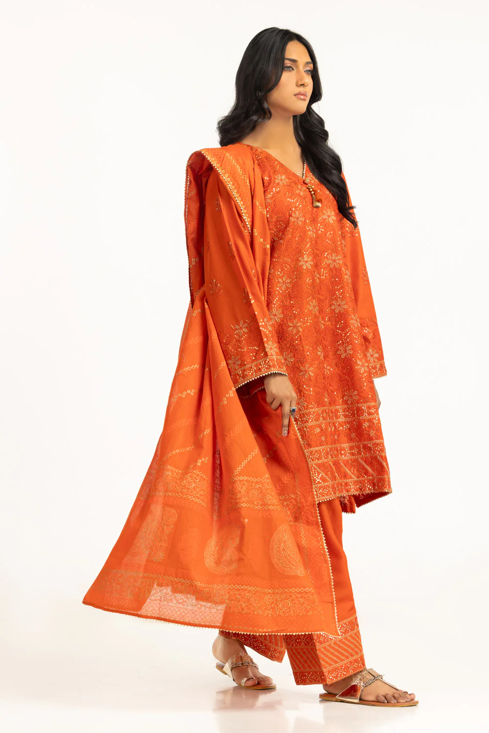 3PC Lawn Sequence Embroidered Suit - Image 2
