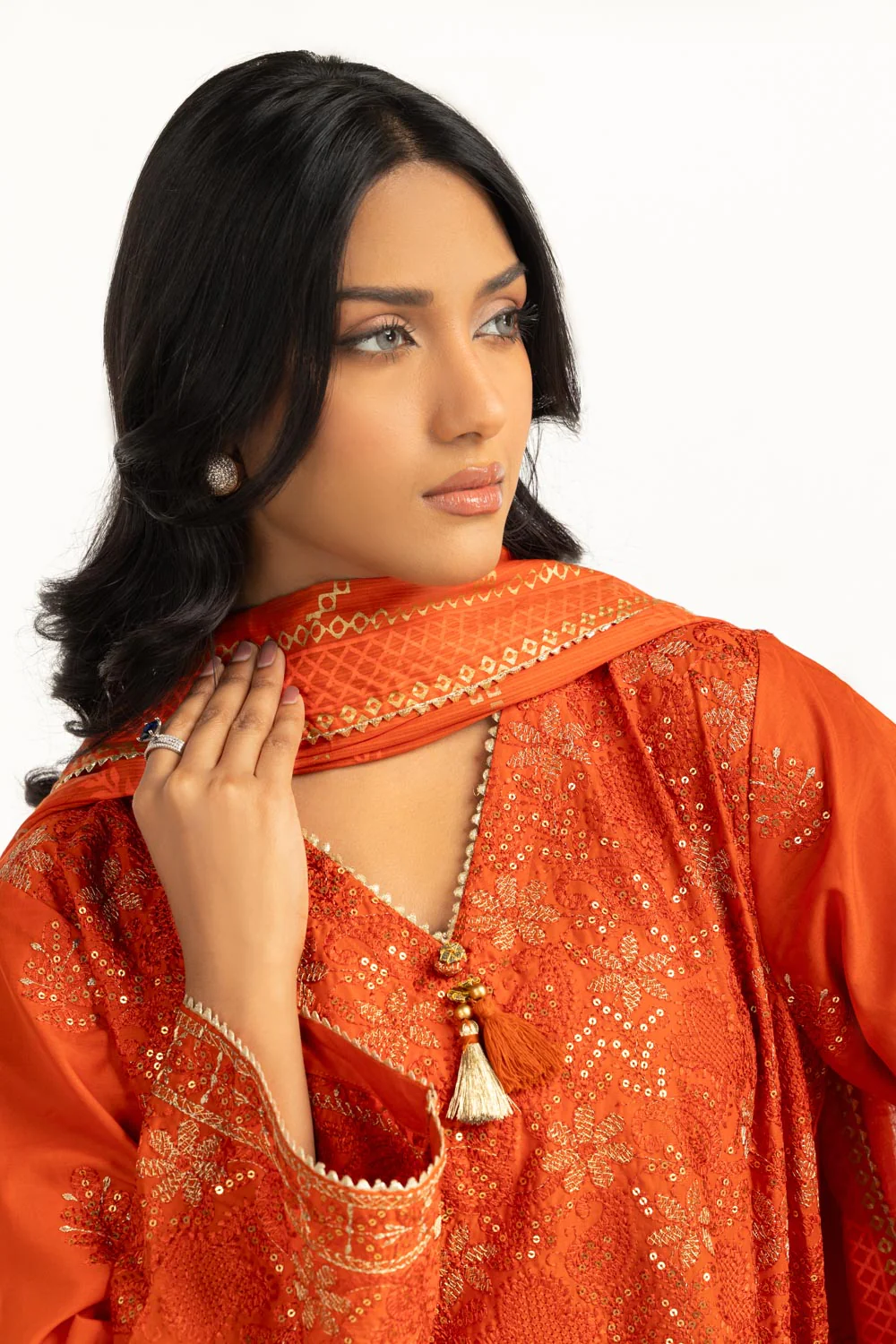 3PC Lawn Sequence Embroidered Suit - Image 4