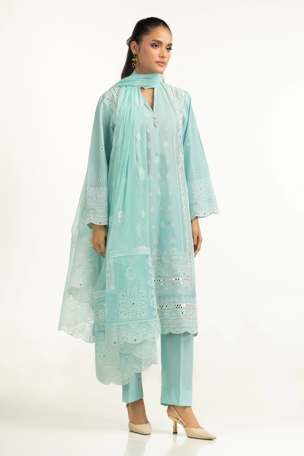 3PC Lawn Sequins Embroidered Suit