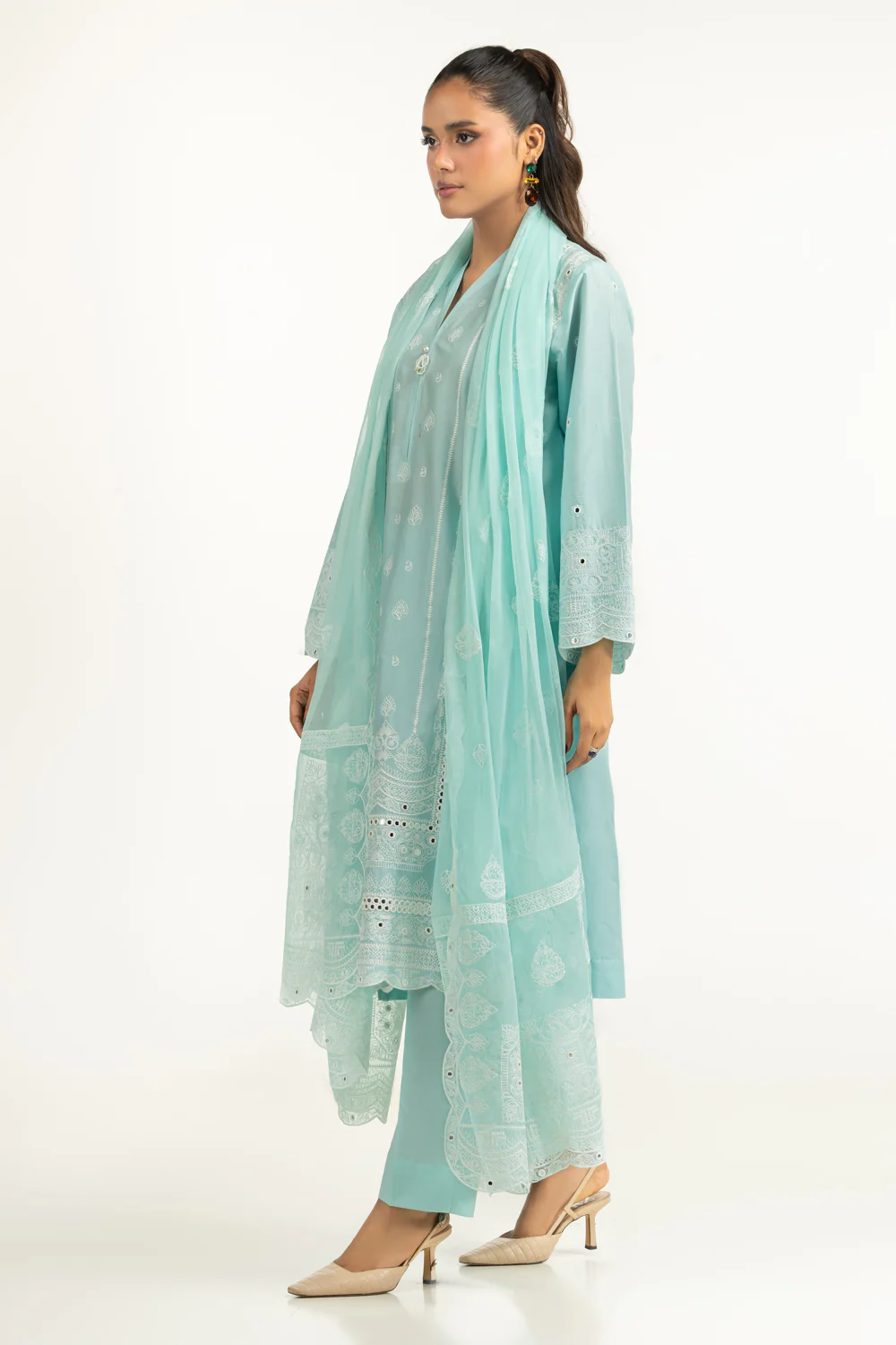 3PC Lawn Sequins Embroidered Suit - Image 4