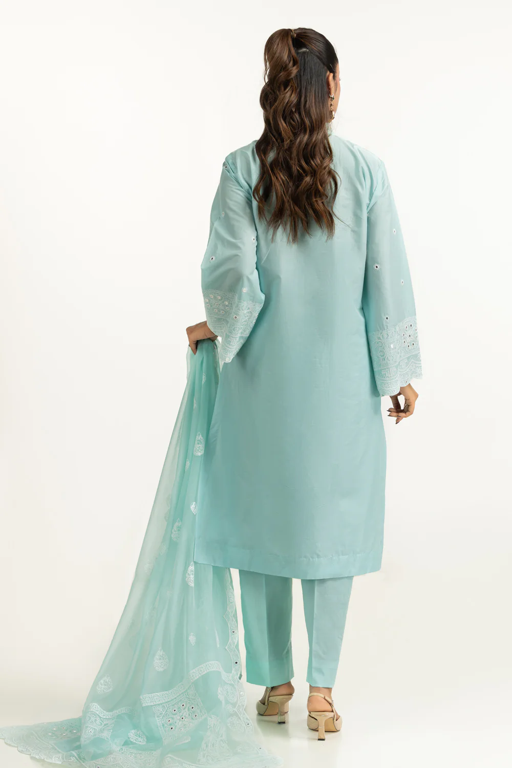 3PC Lawn Sequins Embroidered Suit - Image 7