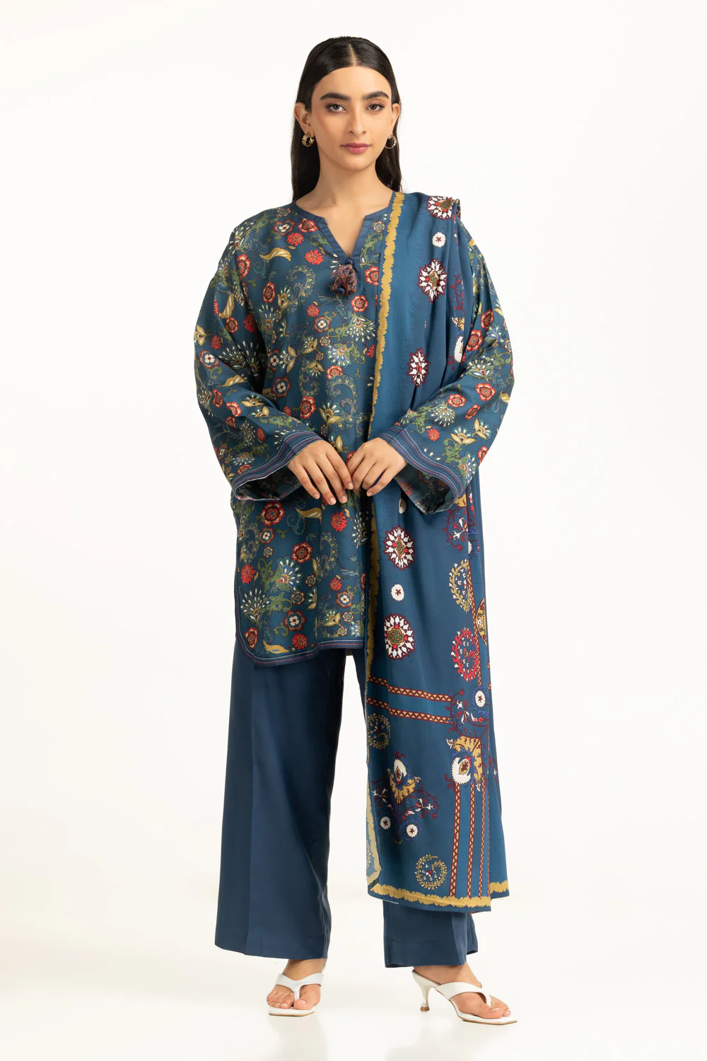 3PC Linen Printed Suit