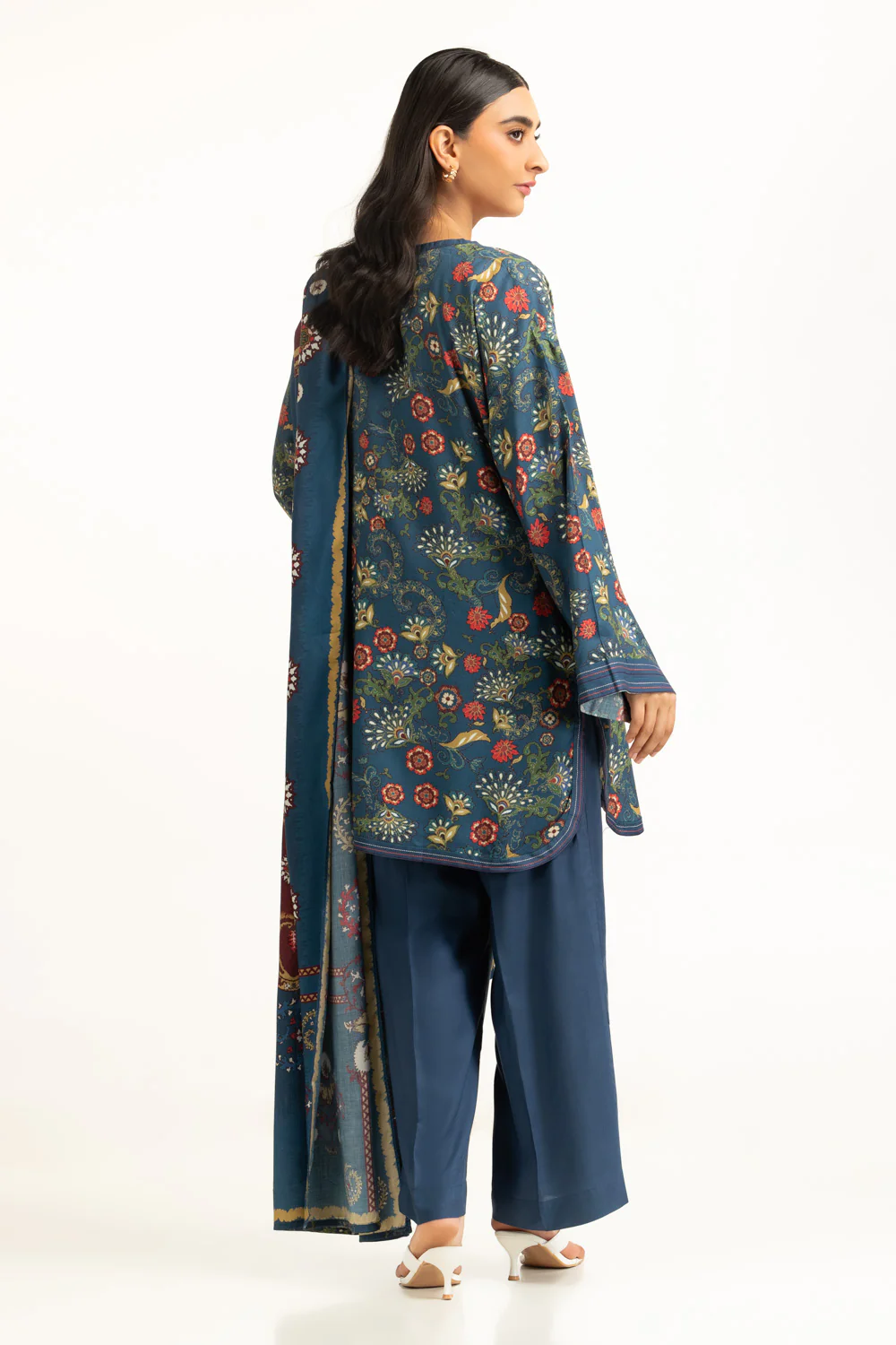 3PC Linen Printed Suit - Image 5