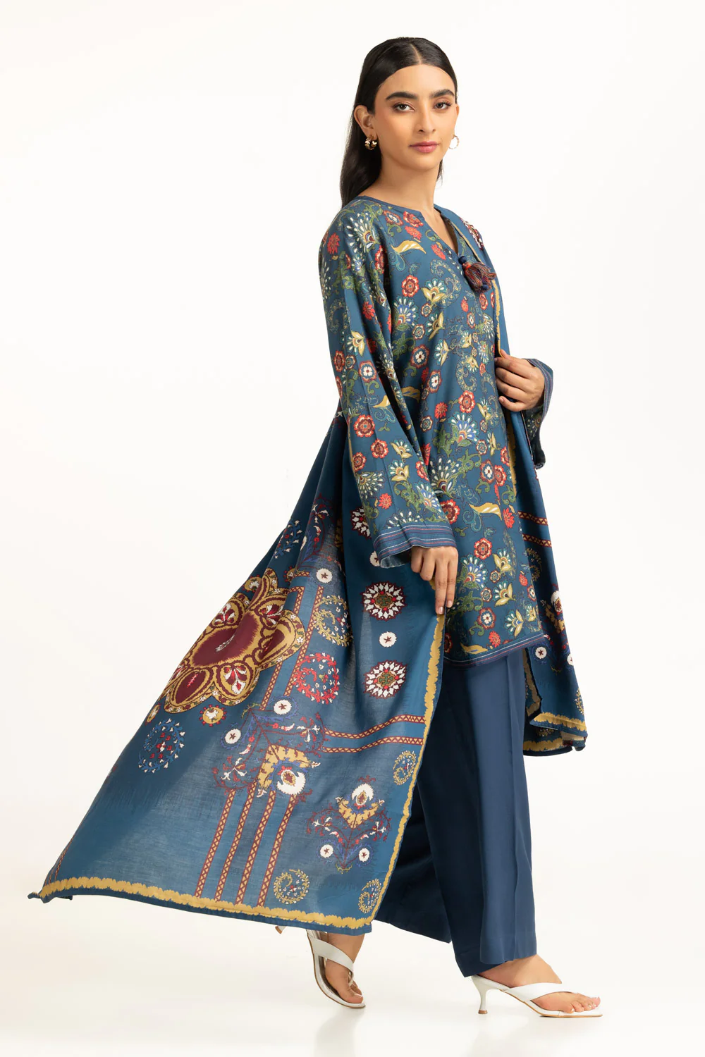 3PC Linen Printed Suit - Image 7