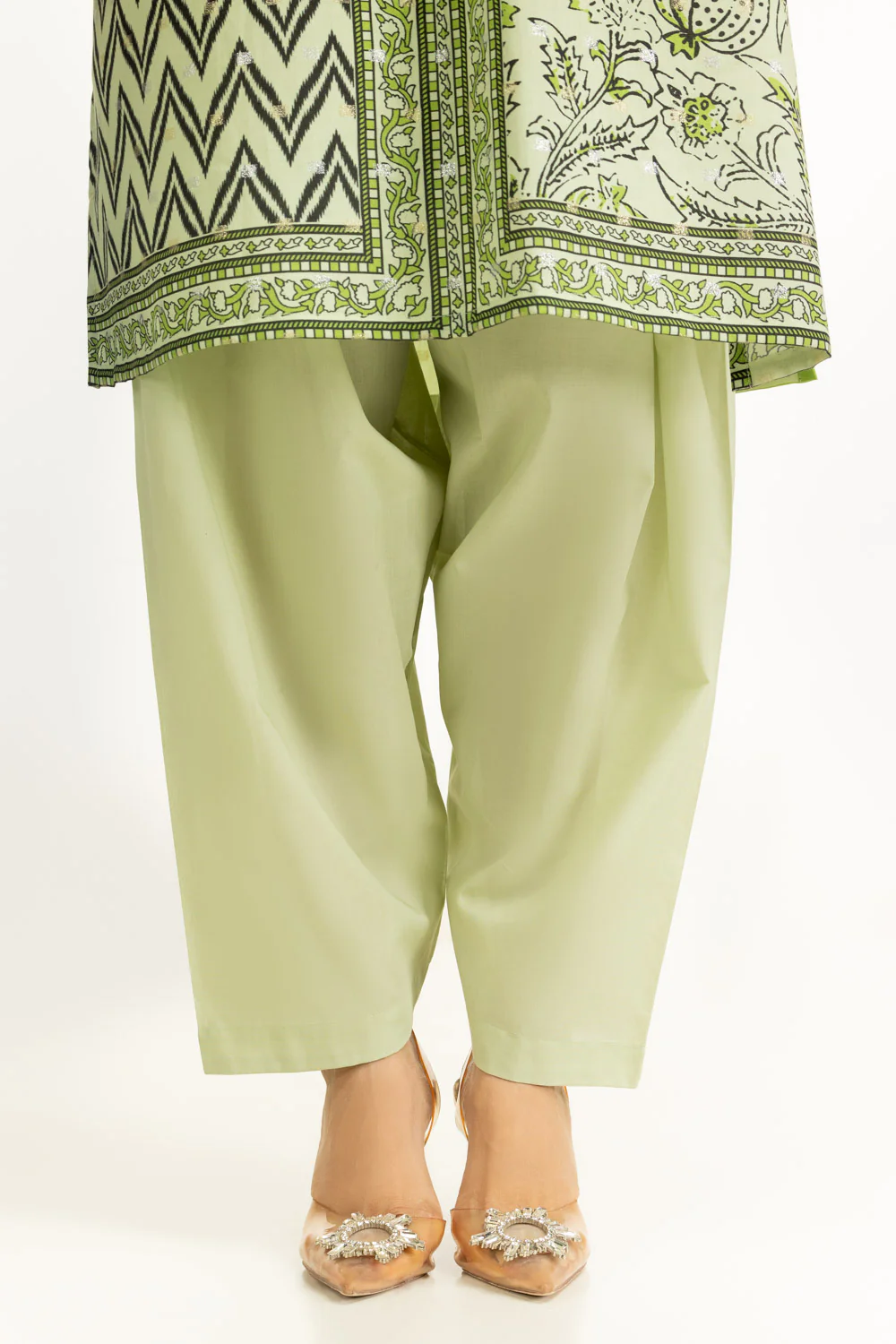 3PC Lurex Jacquard Printed Suit - Image 6