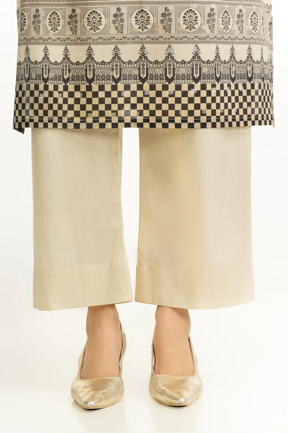 3PC Lurex Jacquard Printed Suit - Image 6