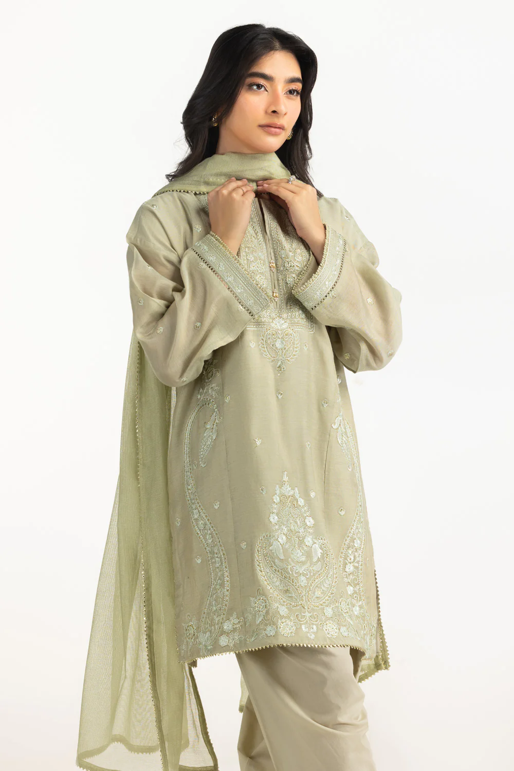 3PC Masoori Embroidered Suit - Image 4