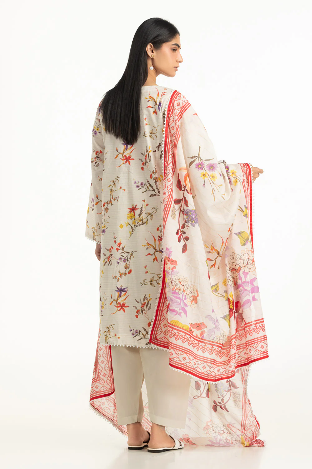 3PC Masoori Printed Stripe Suit - Image 5