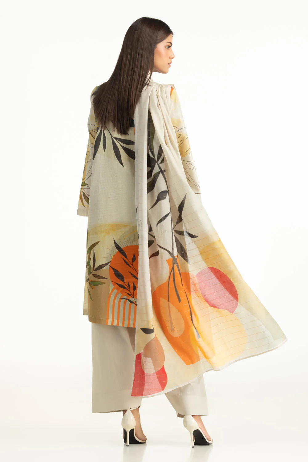 3PC Masoori Printed Stripe Suit - Image 6