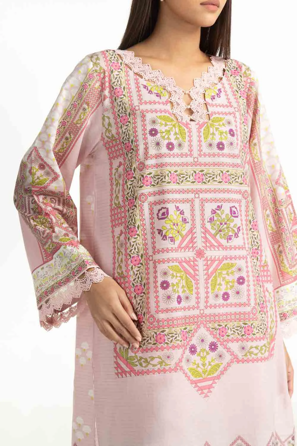 3PC Masoori Printed Stripe Suit - Image 2