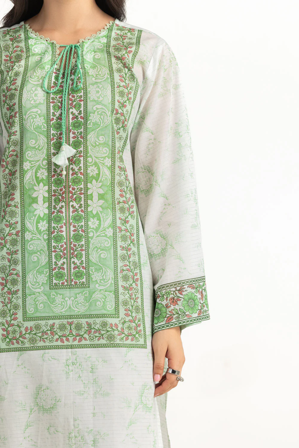 3PC Mehsuri Printed Stripe Suit - Image 2