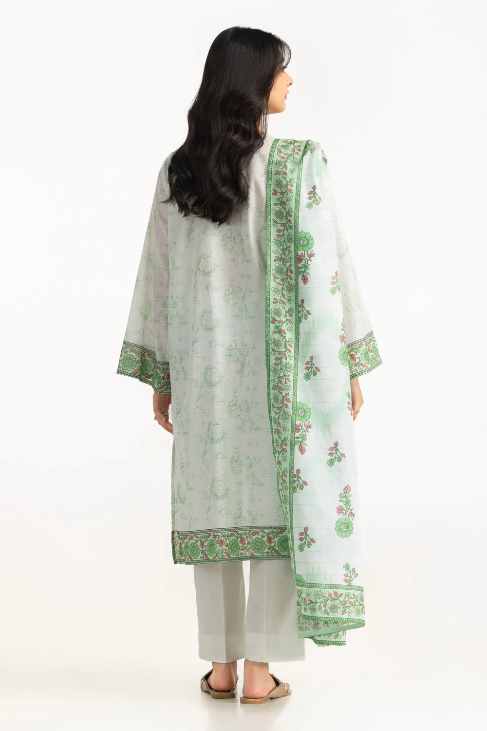 3PC Mehsuri Printed Stripe Suit - Image 6