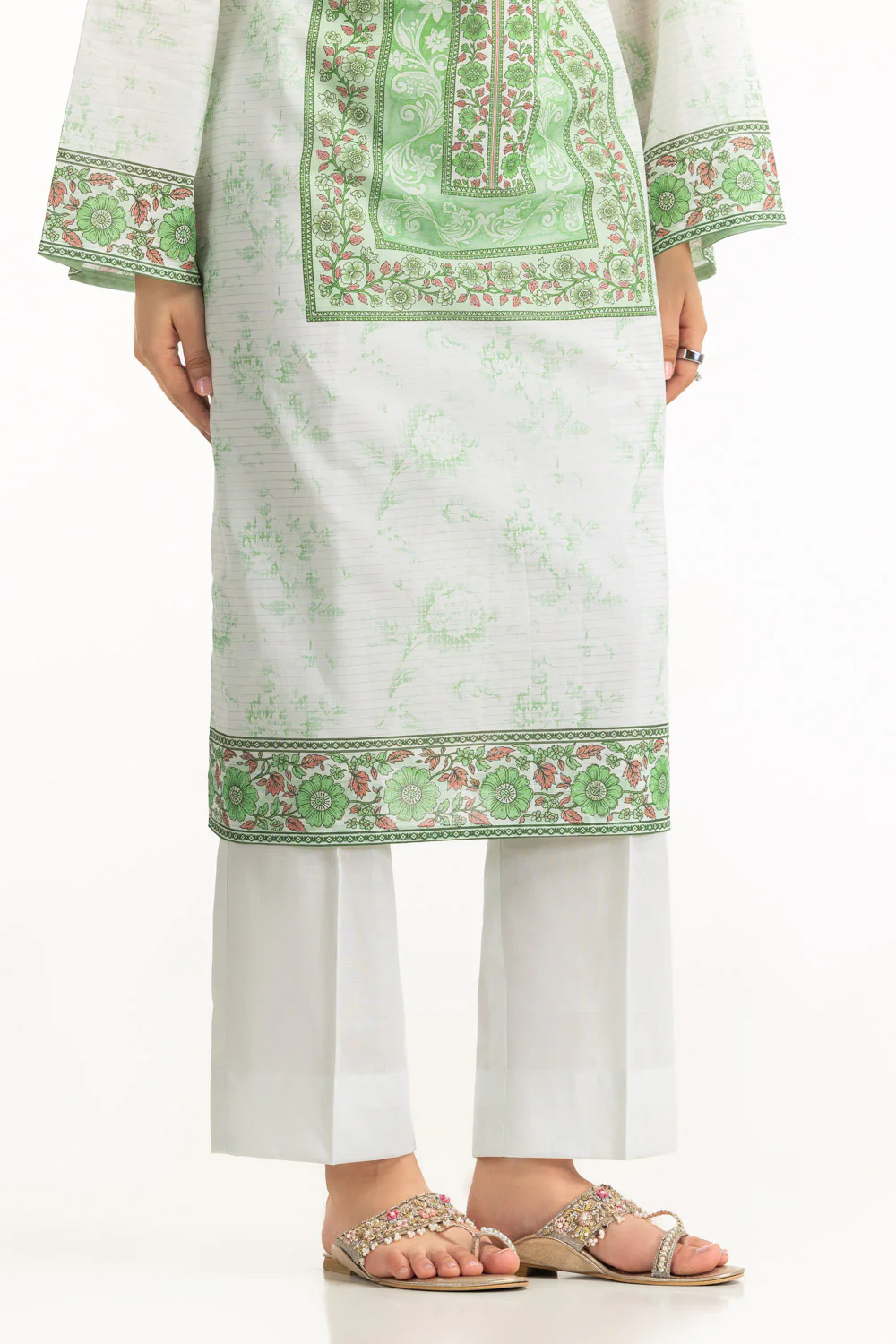 3PC Mehsuri Printed Stripe Suit - Image 7