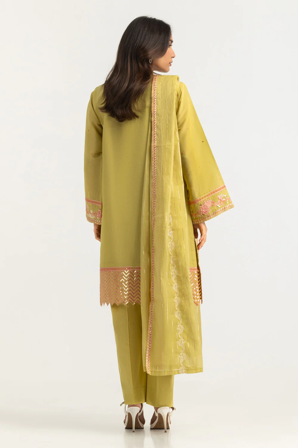3PC Paper Cotton Embroidered Suit - Image 6