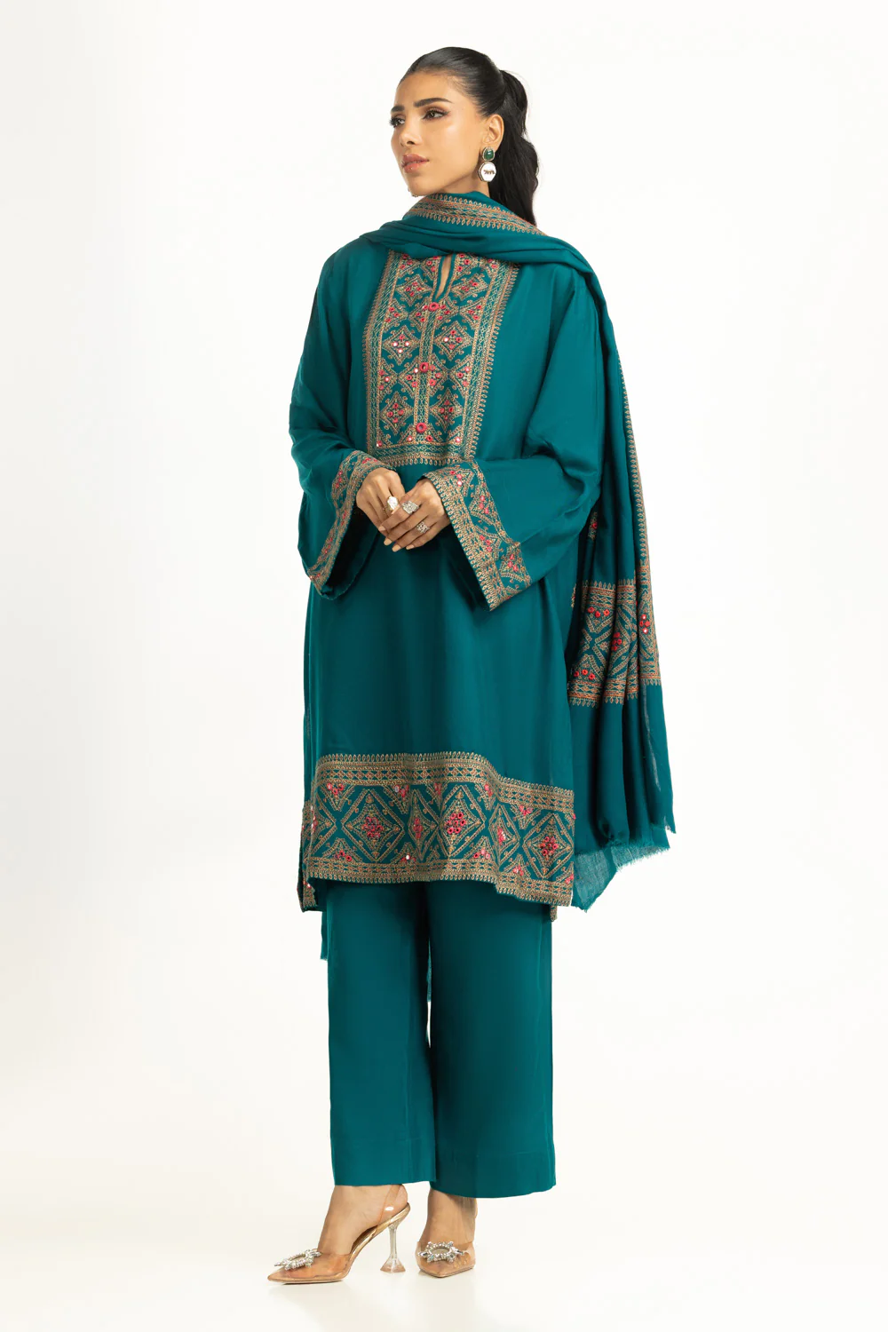 3PC Pashmina Embroidered Suit - Image 4