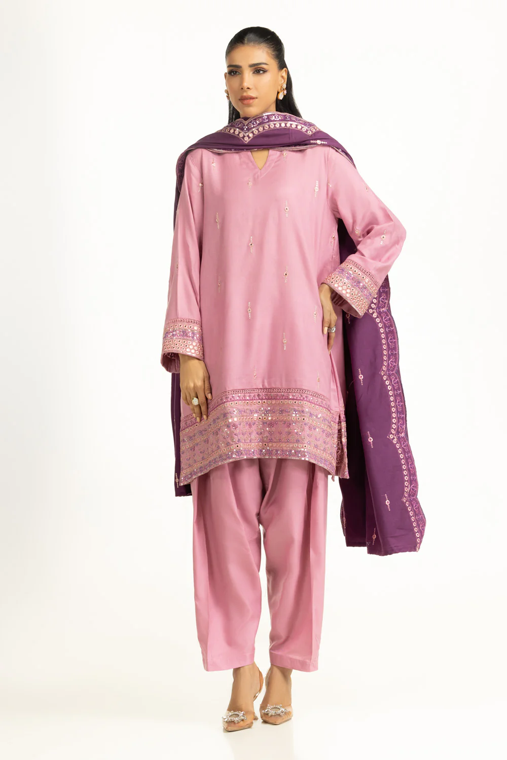 3PC Pashmina Embroidered Suit - Image 3