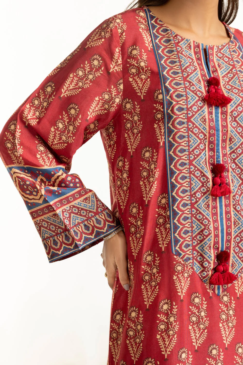 3PC Printed Rawsilk Suit - Image 5
