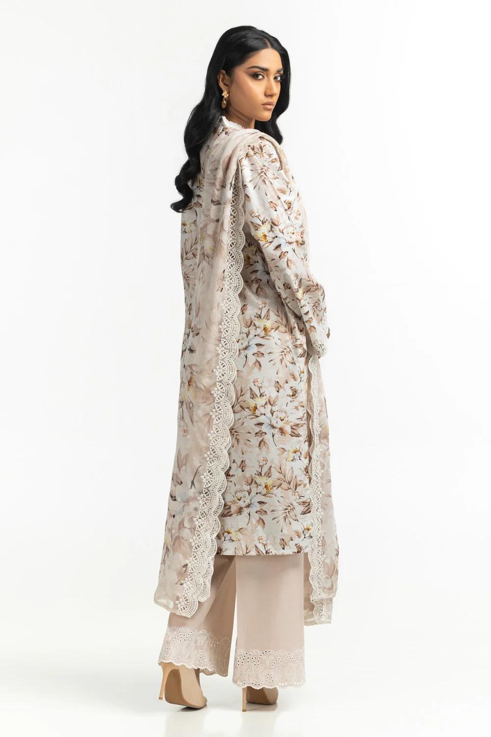 3PC Printed Suit with Embroidered - Image 5