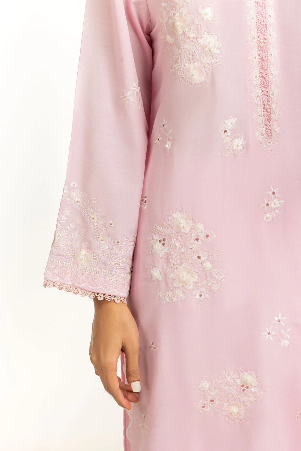 3PC Swiss Lawn Slub Embroidered Suit - Image 4