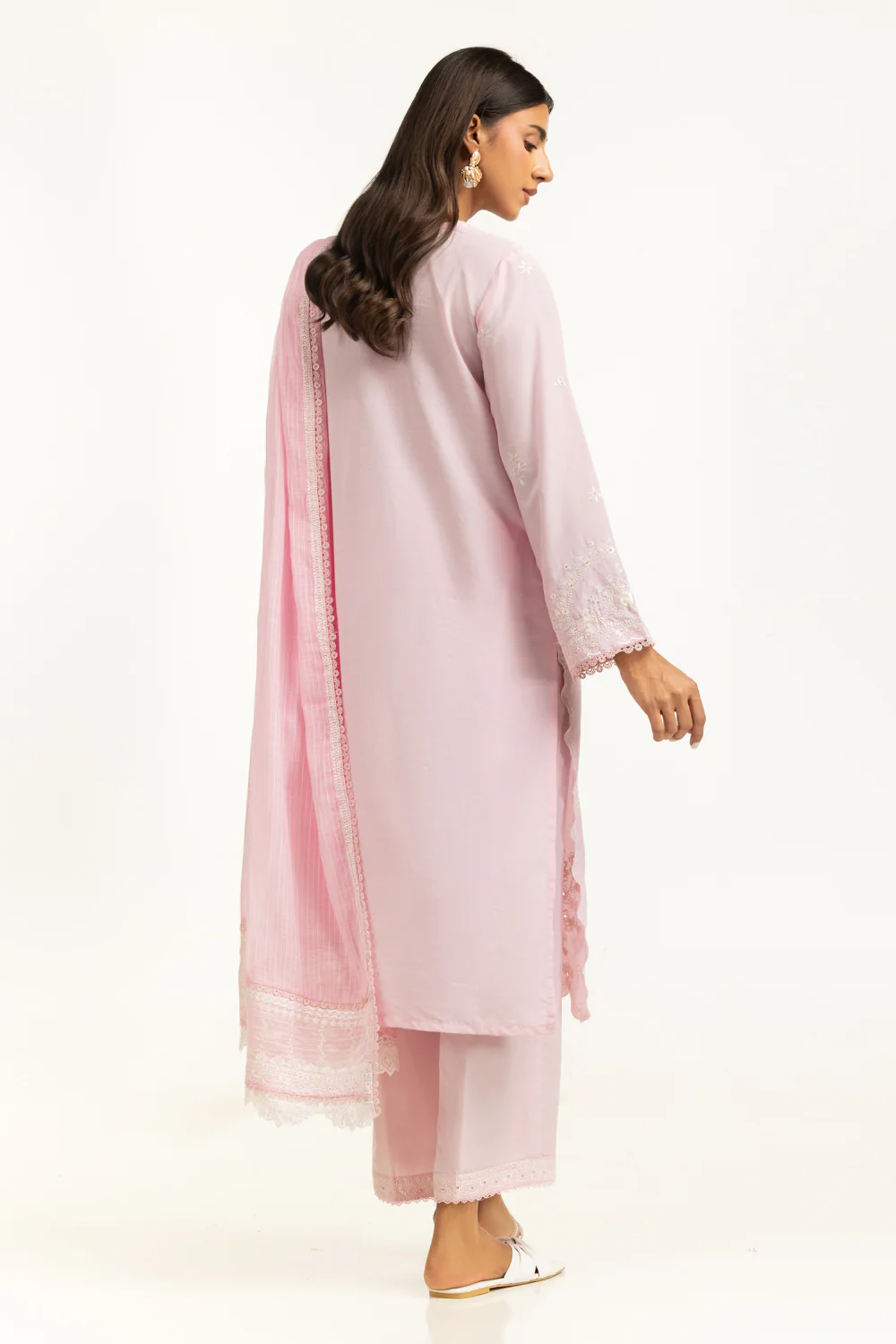 3PC Swiss Lawn Slub Embroidered Suit - Image 5