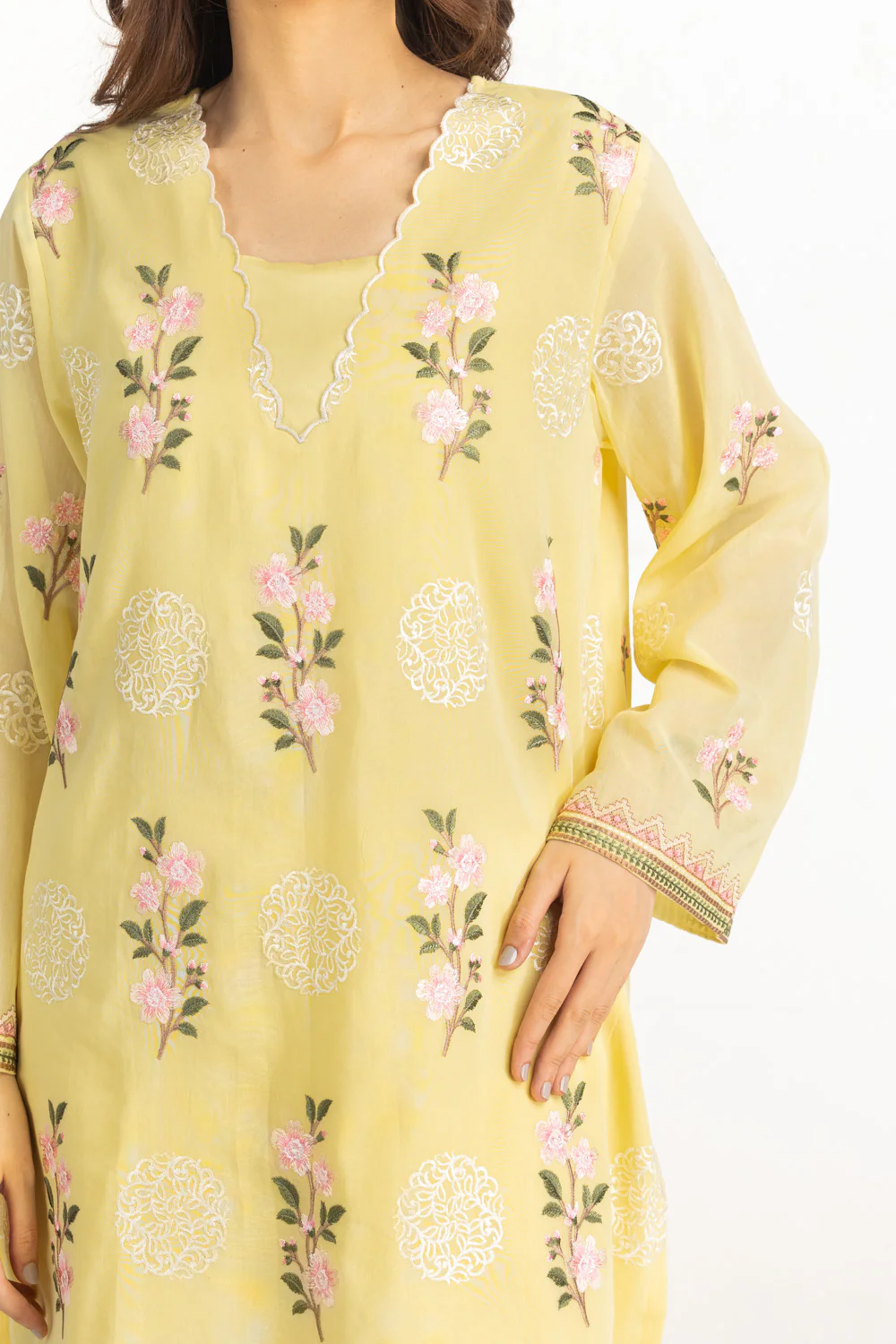 3PC Swiss Voile Embroidered Suit - Image 4