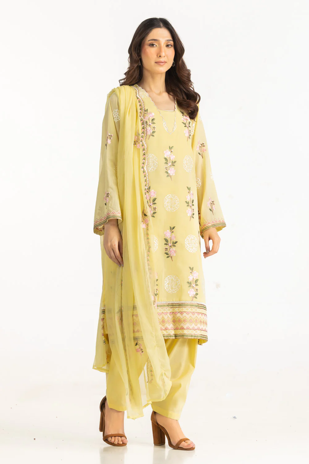 3PC Swiss Voile Embroidered Suit - Image 7