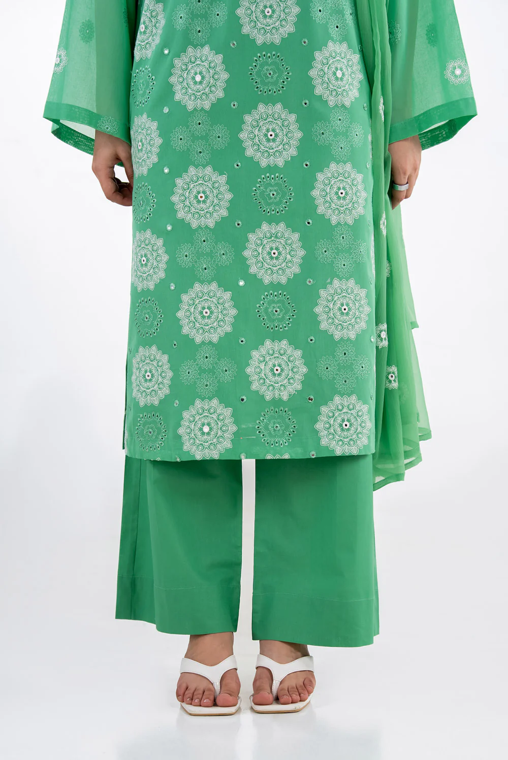 3PC Swiss Voile Embroidered Suit - Image 4