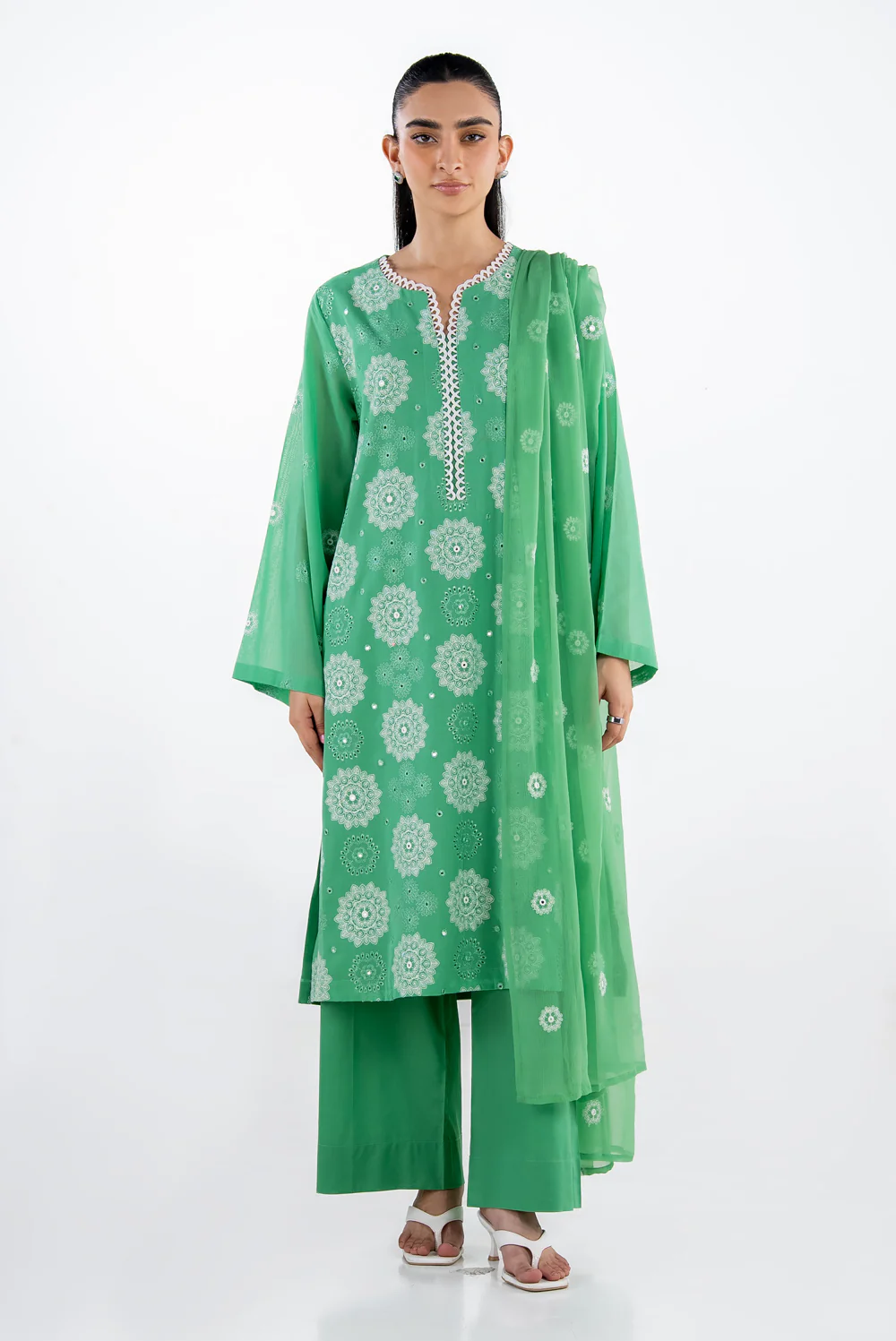 3PC Swiss Voile Embroidered Suit - Image 6