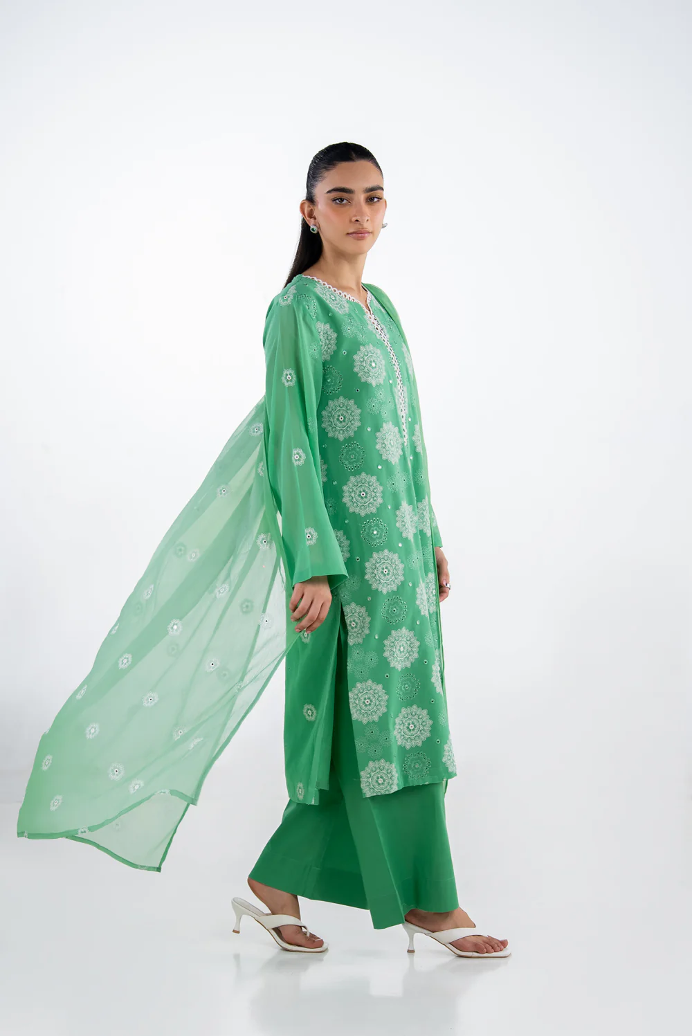 3PC Swiss Voile Embroidered Suit - Image 7