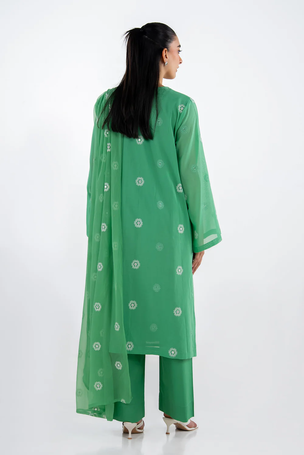 3PC Swiss Voile Embroidered Suit - Image 8