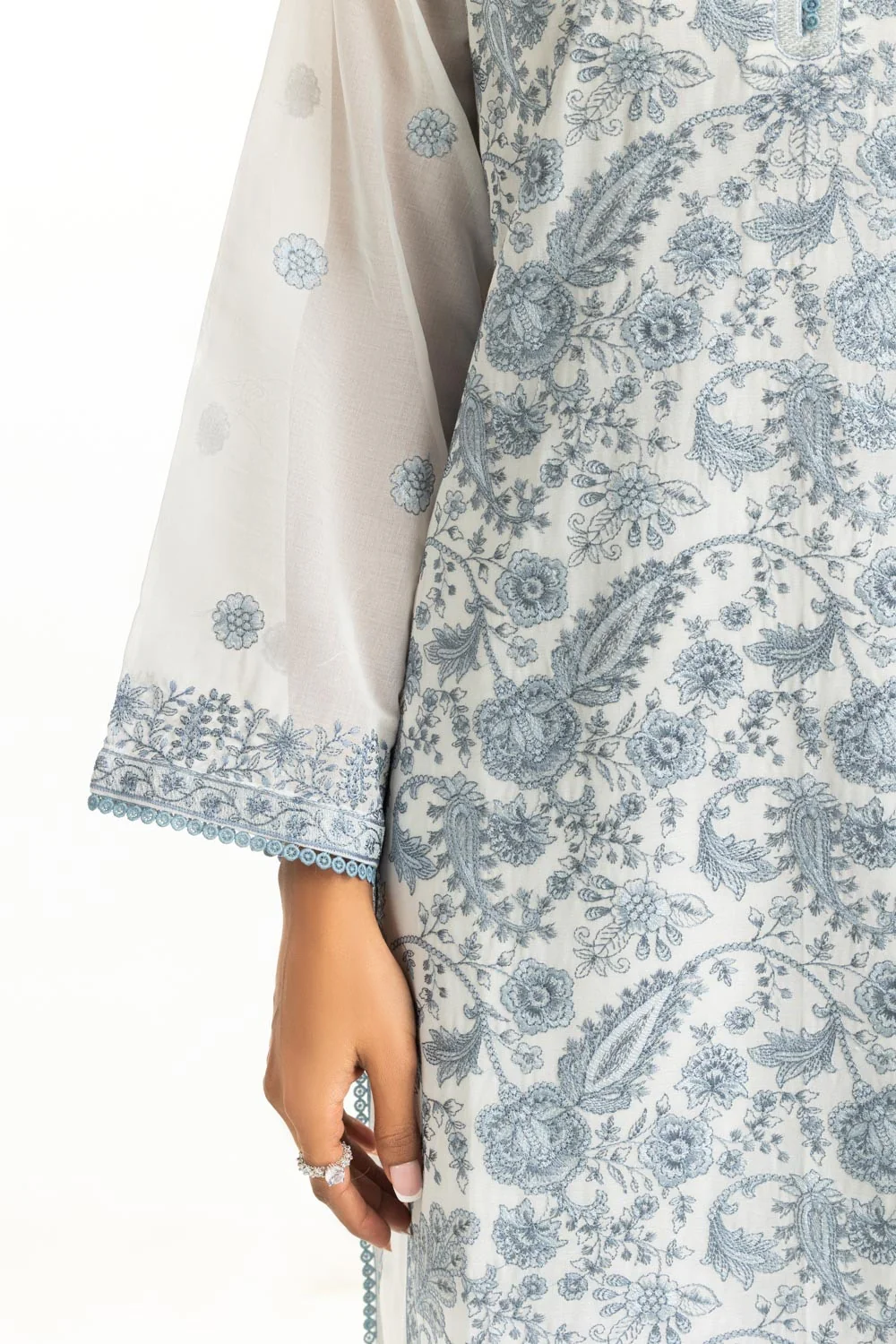 3PC Swiss Voile Embroidered Suit - Image 5