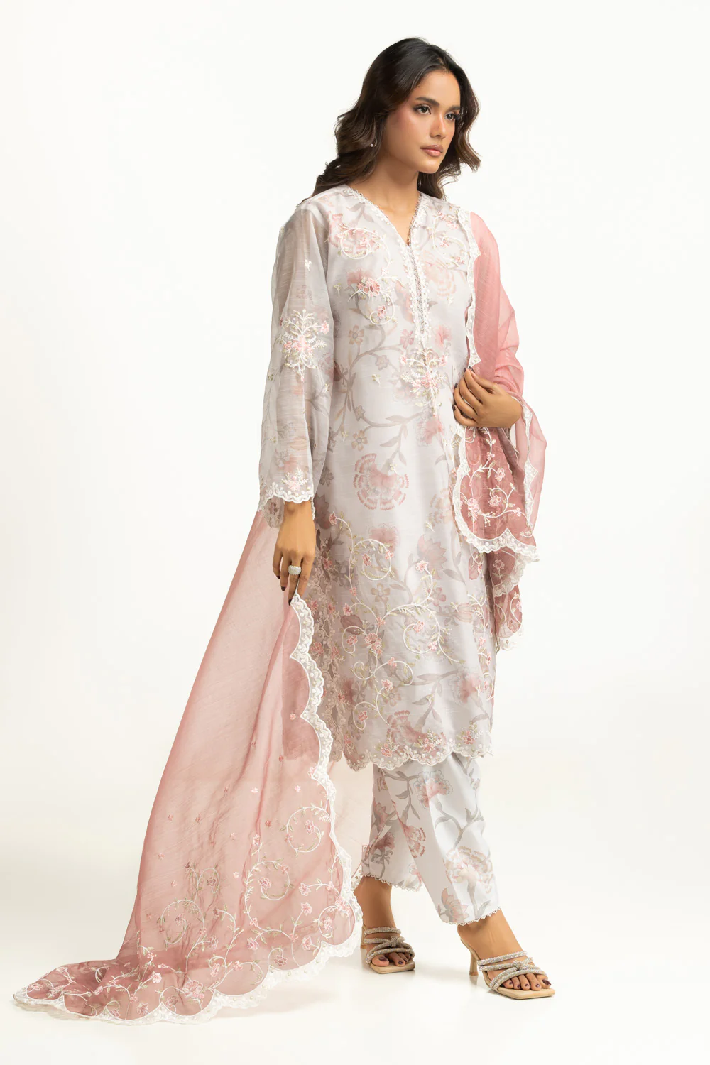 3PC Tennis Net Printed Suit With Embroidered - Image 3